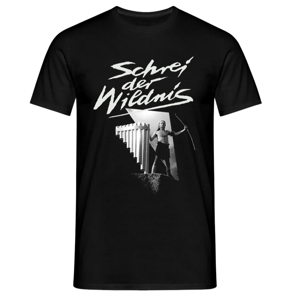 Romano Schrei der Wildnis (weisser Schriftzug) Shirt, Black